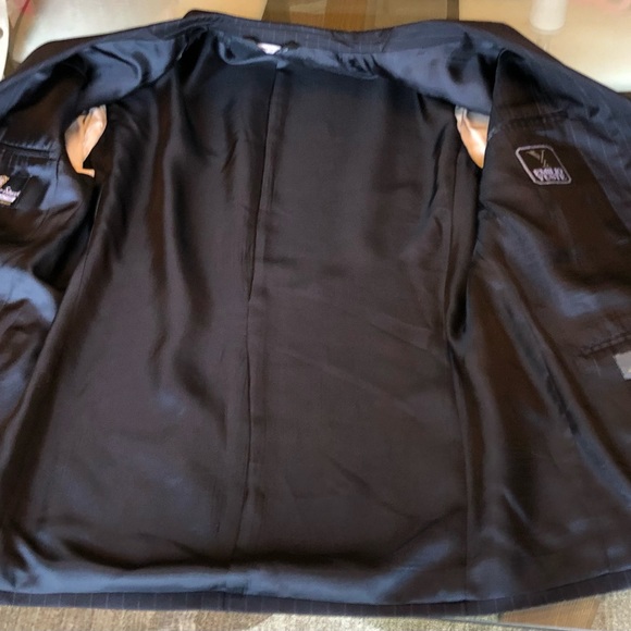 Emilio Yuste Wool 2 Piece Navy Blue Pinstripe Suit Size 42R Slacks W35” L29.5” - Picture 13 of 16